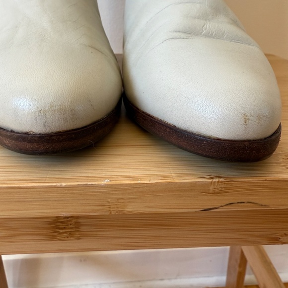 Statement Vintage 70s knee-high boots in creamy white leather with bold multicol - Picture 10 of 12